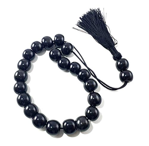 Generische handgemachte Komboloi Obsidian Perlen, Obsidian, Schwarz rund super, 10mm Generische handgemachte Komboloi Obsidian Perlen, Obsidian, Schwarz rund super, 10mm von Generic