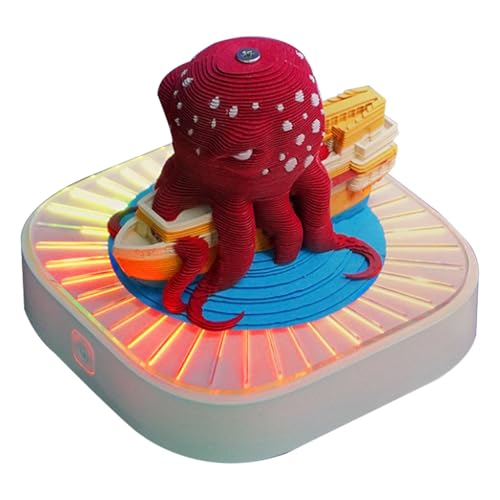 Generischer Schreibtischkalender 2025, Kalender 2025, Kalender mit Notizblock mit Oktopus-Ornament, kreativer Zeitkalender, Notizblockkalender 2025, Skulptur von Generic