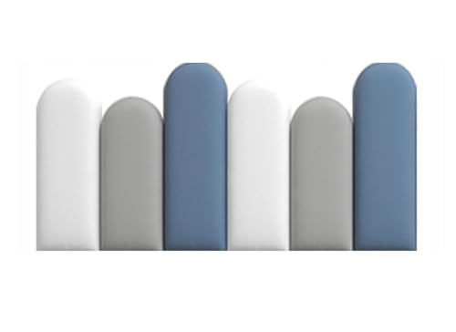 Gepolsterte Wandpaneele, Wasserdichte Weiche Wandaufkleber, 3D Selbstklebende Wandpaneele, Wiederverwendbare Kinderzimmer Kopfteil Deko für Wandgestaltung(Blue,55x120cm) von Generic