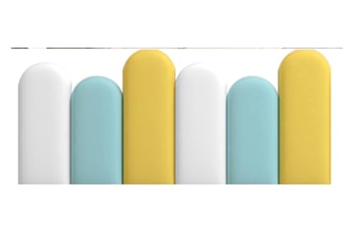 Gepolsterte Wandpaneele, Wasserdichte Weiche Wandaufkleber, 3D Selbstklebende Wandpaneele, Wiederverwendbare Kinderzimmer Kopfteil Deko für Wandgestaltung(Yellow,55x120cm) von Generic