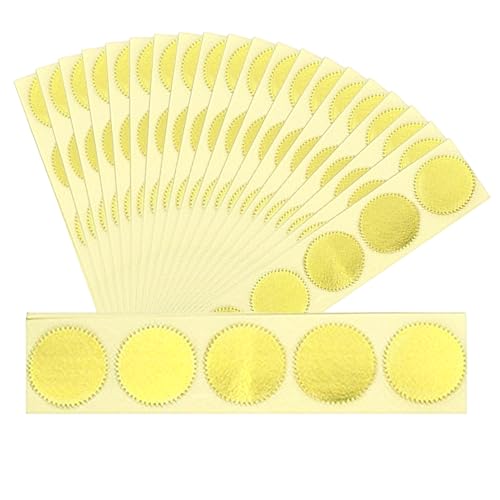 Geprägte Aufkleber – 100 Stück Aluminiumfolienetiketten, Klebedichtungen mit gezacktem Rand, Aufkleber zur Selbstbescheinigung | Einladungen Notar Babyparty von Generic