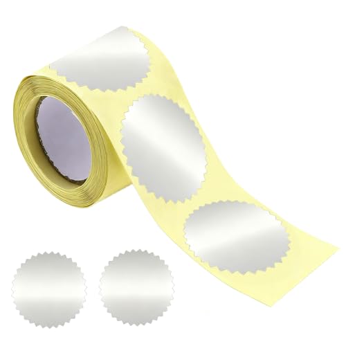 Geprägte Aufkleber - Folienversiegelungsbezeichnungen, Zertifikatsdichtungen | Gezackte Edge -Präge -Aufkleber Für Hochzeitseinladungen, Grußkarten, Partybevorzugungen, Weihnachtshandwerk, Babyparty - von Generic