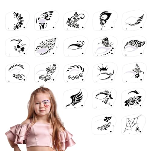 Gesichtsbemalungs-Schablonen für Kinder, wiederverwendbar, Gesichts-Tracking-Schablonen, waschbare Malschablonen für die meisten Gesichter, wiederverwendbare Malschablonen für Kinder, Schule, Show von Generic