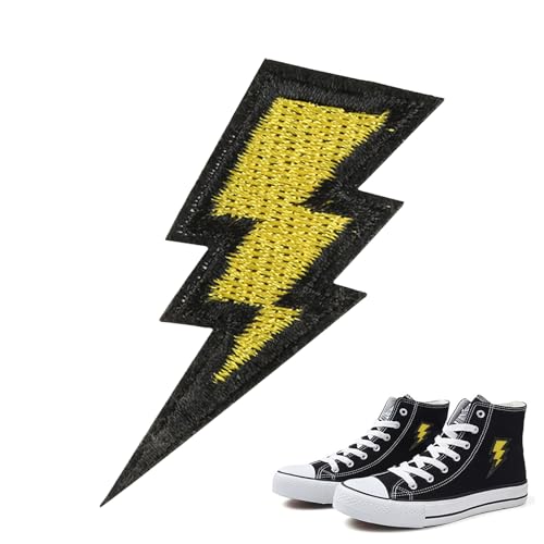 Gestickter Patch - Personalisierte Lightnings -Abzeichen, Klebstoff -Tuch -Accessoire | Für Bekleidungsschuhe Hüte Gepäcktaschen DIY Dekoration Custom Bonb Bonbroidery Arts and Crafts von Generic