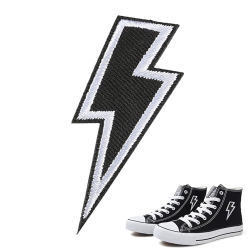 Gestickter Patch - Personalisierte Lightnings -Abzeichen, Klebstoff -Tuch -Accessoire | Für Bekleidungsschuhe Hüte Gepäcktaschen DIY Dekoration Custom Bonb Bonbroidery Arts and Crafts von Generic