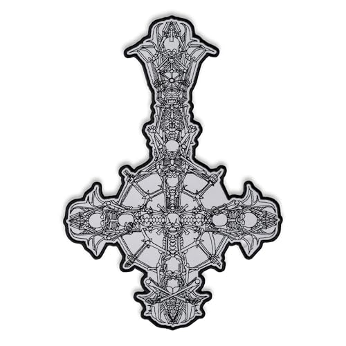Ghost-Inspired New Grucifix Embroidered Patch - Black-Border Iron On Rock Band Fan Art Fade-Proof Polyester Handfinished Edge - 7.8 × 28.2 cm Back Rocker for Biker Jackets & Westen Ghost-Inspired New Grucifix Embroidered Patch - Black-Border Iron On Rock Band Fan Art Fade-Proof Polyester Handfinished Edge - 7.8 × 28.2 cm Back Rocker for Biker Jackets & Westen von Generic