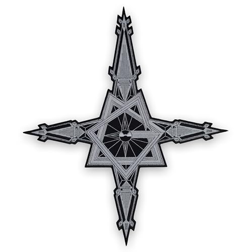 Ghost Inspired Papa Emeritus IV Star Cross Patch - Großes Schwarz & Silber Rockband Logo Aufbügler oder Aufnähen Applikation für Metall & Gothic Jacken, Westen, Rucksäcke, 34,3 x 40,1 cm Ghost Inspired Papa Emeritus IV Star Cross Patch - Großes Schwarz & Silber Rockband Logo Aufbügler oder Aufnähen Applikation für Metall & Gothic Jacken, Westen, Rucksäcke, 34,3 x 40,1 cm von Generic