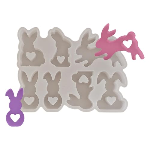 Gießform aus Harz Kaninchen | Antihaft-Seifenformen | Harzform für 7 Hohlraum-Heimdekorationen, Festival-Kerzenform, Kunsthandwerk für Ostern, Fes von Generic