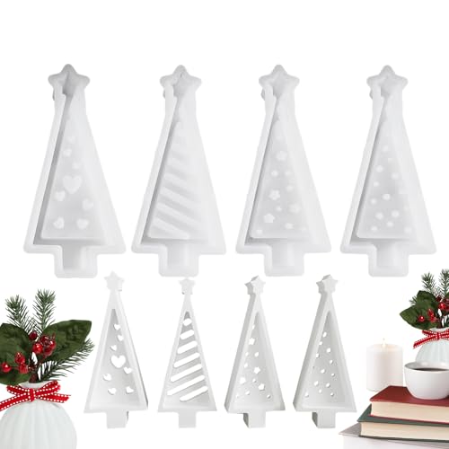 Gießform für Weihnachtskerzen,Werkzeug zur Herstellung von Weihnachtsbaumkerzen | 4 Stück Wiederverwendbare Silikonform Mit Einfacher Entformung Für Die Herstellung Von Fondant Seife Schokolade Und Gießform für Weihnachtskerzen,Werkzeug zur Herstellung von Weihnachtsbaumkerzen | 4 Stück Wiederverwendbare Silikonform Mit Einfacher Entformung Für Die Herstellung Von Fondant Seife Schokolade Und von Generic