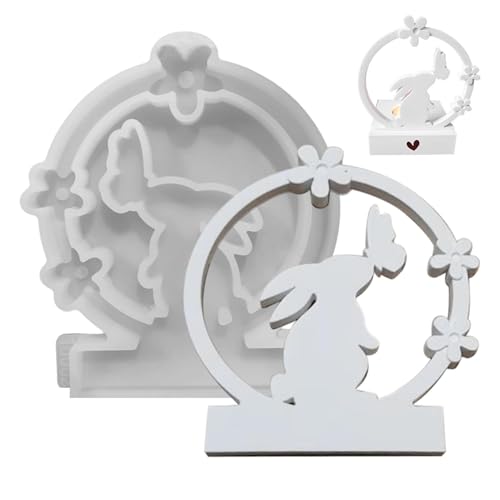 Gipsformen - Gießformen für Ostern, Form für Kerzenhalter für Kaninchen, kreative Form in Form eines Osterhasen, Silikonform für Ostern Gipsformen - Gießformen für Ostern, Form für Kerzenhalter für Kaninchen, kreative Form in Form eines Osterhasen, Silikonform für Ostern von Generic