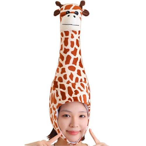 Giraffenhut niedliche Tier-Plüsch-Kopfbedeckung lustiger Partyhut Cartoon-Performance-Kopfbedeckung für Cosplay Party Foto-Requisiten von Generic