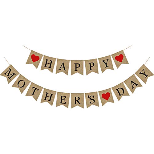 Girlande Alles Gute zum Muttertag – Banner aus Sackleinen Wimpelkette zum Aufhängen Dekoration für Geburtstagsfeiern Kaminsims Geschenk für Tochter von Mama Muttertag Deko Gift for Mother Day Girlande Alles Gute zum Muttertag – Banner aus Sackleinen Wimpelkette zum Aufhängen Dekoration für Geburtstagsfeiern Kaminsims Geschenk für Tochter von Mama Muttertag Deko Gift for Mother Day von Generic