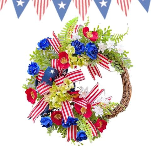 Girlanden zum 4. Juli für Eingangstür, Kranz des 4. Juli - Garland des Memorial Days, blaue weiße rote Flagge Outdoor Patriotische Girlande für die Wand der Veranda Haus außerhalb des Hauses Girlanden zum 4. Juli für Eingangstür, Kranz des 4. Juli - Garland des Memorial Days, blaue weiße rote Flagge Outdoor Patriotische Girlande für die Wand der Veranda Haus außerhalb des Hauses von Generic