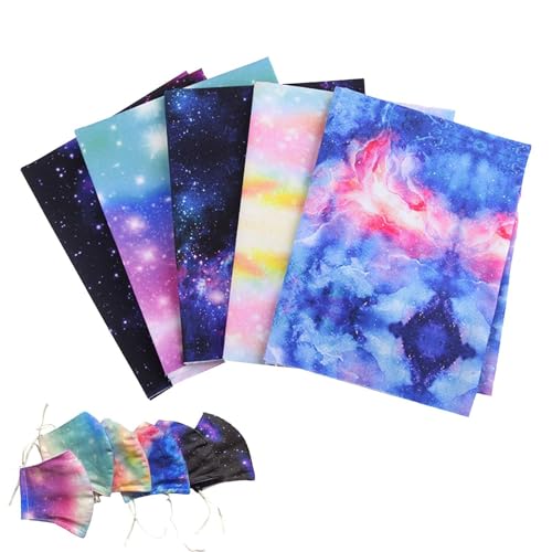 Glänzender Stern Baumwoll-Fabrik – Galaxy Sewing Stoff, Baumwoll-Steppstoff mit Sternenhimmel, 5 Stück Space Stars Fabric Baumwolle, vorgeschnittenes quadratisches Nähmaterial für Glänzender Stern Baumwoll-Fabrik – Galaxy Sewing Stoff, Baumwoll-Steppstoff mit Sternenhimmel, 5 Stück Space Stars Fabric Baumwolle, vorgeschnittenes quadratisches Nähmaterial für von Generic