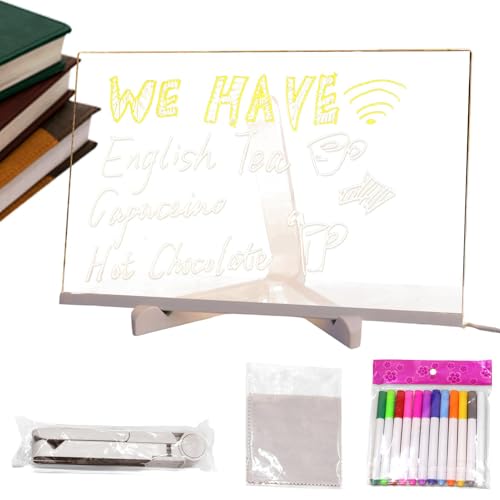 Glänzendes Acryl-Message-Board, wiederbeschreibbares LED-Zeichenbrett, Whiteboard für Notizen, Tablets, Notizen, Kritzeleien, für Geschäfte, Cafés, Bars und Schulen Glänzendes Acryl-Message-Board, wiederbeschreibbares LED-Zeichenbrett, Whiteboard für Notizen, Tablets, Notizen, Kritzeleien, für Geschäfte, Cafés, Bars und Schulen von Generic
