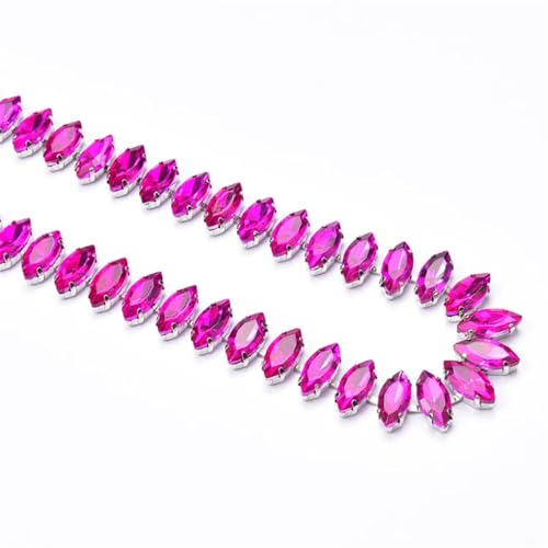 Glaskristallverzierung, Strass, Nähen, Handwerk, DIY, dekorative Tassenkette, Kleid, Gürtel, Kleidung, Schmuck, Zubehör, Fuchsia, 1,5 cm breit, 1 Yard Glaskristallverzierung, Strass, Nähen, Handwerk, DIY, dekorative Tassenkette, Kleid, Gürtel, Kleidung, Schmuck, Zubehör, Fuchsia, 1,5 cm breit, 1 Yard von Generic