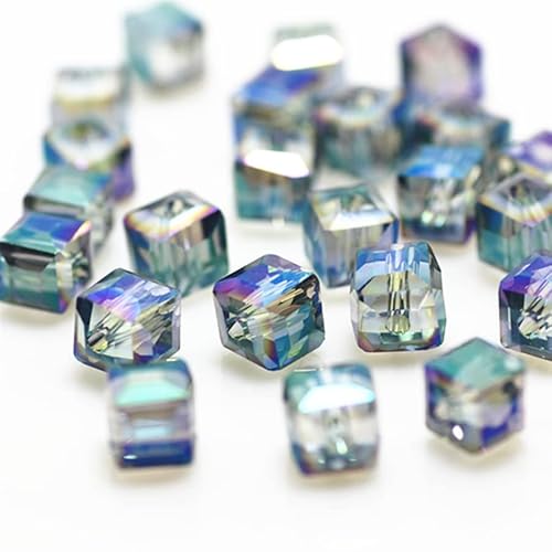 Glasperlen für Schmuckherstellung, facettierte, quadratische Form, Kristall-Abstandshalter, Sortiment für Armband, Halskette, DIY, lose Perlen, transparent, grün, 290 Stück, 6 mm Glasperlen für Schmuckherstellung, facettierte, quadratische Form, Kristall-Abstandshalter, Sortiment für Armband, Halskette, DIY, lose Perlen, transparent, grün, 290 Stück, 6 mm von Generic