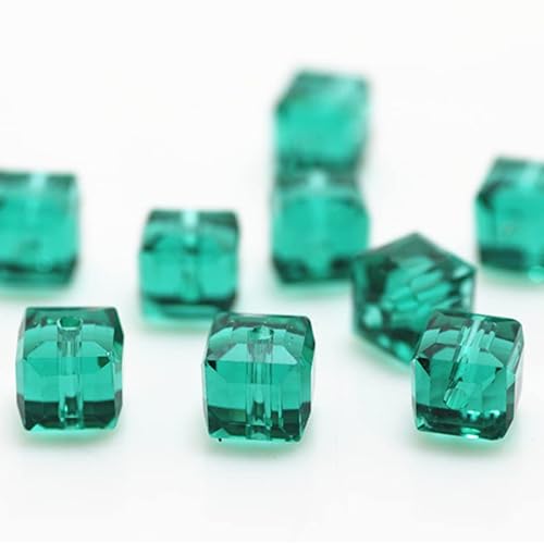 Glasperlen für Schmuckherstellung, facettierte, quadratische Form, Kristall-Abstandshalter, Sortiment für Armband, Halskette, DIY lose Perlen, 190 Stück, 8 mm, Blau / Grün Glasperlen für Schmuckherstellung, facettierte, quadratische Form, Kristall-Abstandshalter, Sortiment für Armband, Halskette, DIY lose Perlen, 190 Stück, 8 mm, Blau / Grün von Generic