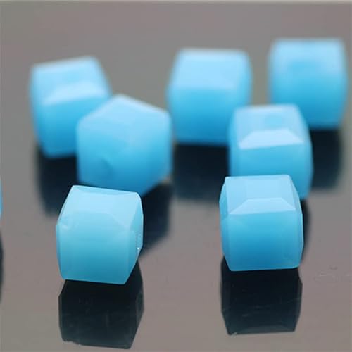 Glasperlen für Schmuckherstellung, facettierte, quadratische Form, Kristall-Abstandshalter, Sortiment für Armband, Halskette, DIY lose Perlen, 190 Stück, 8 mm, Blau Glasperlen für Schmuckherstellung, facettierte, quadratische Form, Kristall-Abstandshalter, Sortiment für Armband, Halskette, DIY lose Perlen, 190 Stück, 8 mm, Blau von Generic