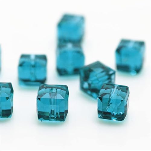 Glasperlen für Schmuckherstellung, facettierte, quadratische Form, Kristall-Abstandshalter, Sortiment für Armband, Halskette, DIY lose Perlen, 190 Stück, 8 mm, Grün / Blau Glasperlen für Schmuckherstellung, facettierte, quadratische Form, Kristall-Abstandshalter, Sortiment für Armband, Halskette, DIY lose Perlen, 190 Stück, 8 mm, Grün / Blau von Generic