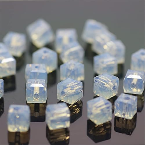 Glasperlen für Schmuckherstellung, facettierte, quadratische Form, Kristall-Abstandshalter, Sortiment für Armband, Halskette, DIY lose Perlen, Milchweiß, 480 Stück, 480 Stück Glasperlen für Schmuckherstellung, facettierte, quadratische Form, Kristall-Abstandshalter, Sortiment für Armband, Halskette, DIY lose Perlen, Milchweiß, 480 Stück, 480 Stück von Generic