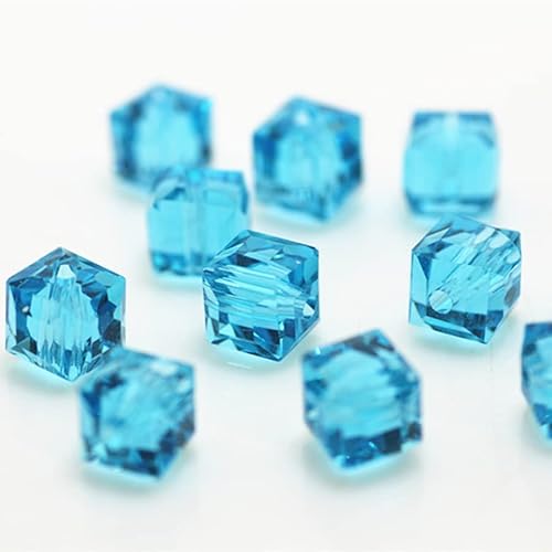 Glasperlen für Schmuckherstellung, facettierte, quadratische Form, Kristall-Abstandshalter, Sortimente für Armband, Halskette, DIY lose Perlen, Seeblau, 190 Stück Glasperlen für Schmuckherstellung, facettierte, quadratische Form, Kristall-Abstandshalter, Sortimente für Armband, Halskette, DIY lose Perlen, Seeblau, 190 Stück von Generic