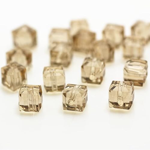Glasperlen für Schmuckherstellung, facettierte, quadratische Form, Kristall-Abstandshalter, Sortimente für Armband, Halskette, DIY lose Perlen (zartes Rose), 290 Stück von Generic