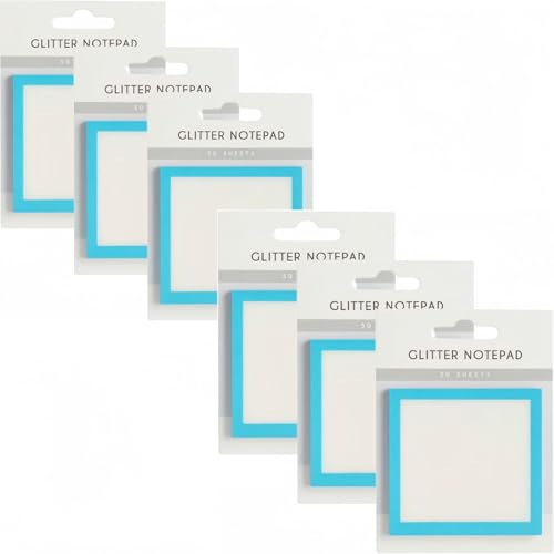 Glitter Notepad Sticky Notes, Transparent Glitter Notepads Stationery, Cute Adhesive Note Memo Pads, Small to Do List,See Through Notes, Office Supplies, 3’’ x 3’’Small Notes (6-Blue) von Generic