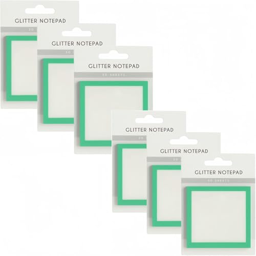 Glitter Notepad Sticky Notes, Transparent Glitter Notepads Stationery, Cute Adhesive Note Memo Pads, Small to Do List,See Through Notes, Office Supplies, 3’’ x 3’’Small Notes (6-Green) von Generic