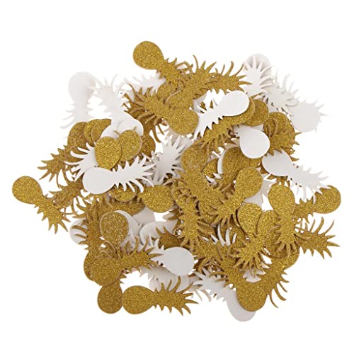 DingMall Glitzer-Ananas-Tischkonfetti für tropische Luau-Strand-Party-Dekoration – Goldfarbene, hochwertige Glitzer-Konfetti-Streuseln aus Papier für verschiedene Anlässe von Generic