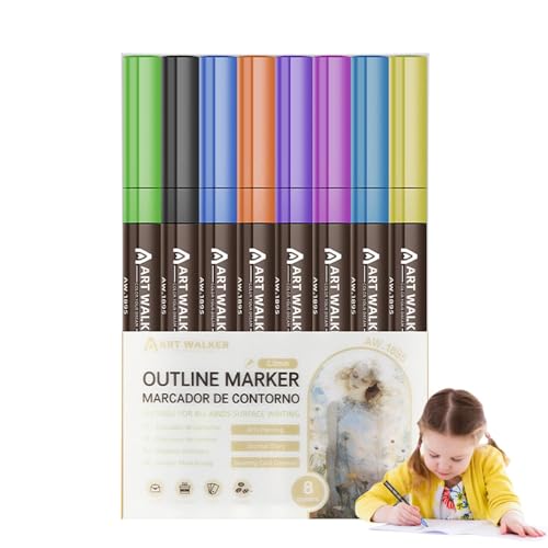 Glitzer Filzstifte, Glitzer Lackstifte, Konturenstifte 8 Farben/12 Farben/24 Farben Glitzer Stift - Glitzer Filzstifte, Kinder Marker Set für Grußkarten, Holz, Glitzer Filzstifte, Glitzer Lackstifte, Konturenstifte 8 Farben/12 Farben/24 Farben Glitzer Stift - Glitzer Filzstifte, Kinder Marker Set für Grußkarten, Holz, von Generic
