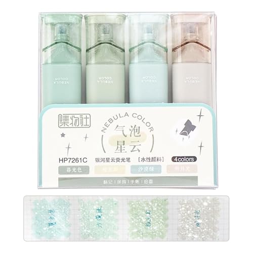 Glitzer Highlighter Marker - Farb -Highlighters 4 -Stcs, funkelnde Markerstifte für schmuddeles Schreiben und schimmerndes Tagebuchnoten von Generic