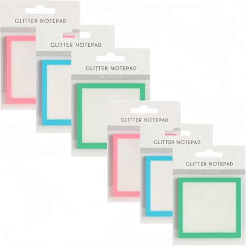 Glitzer-Notizblock Haftnotizen, Transparente Glitzer-Notizblöcke Schreibwaren, Kleine To-Do-Liste, Durchsichtige Notizen, Bürobedarf, 3 x 3 Kleine Notizen (6-C) von Generic