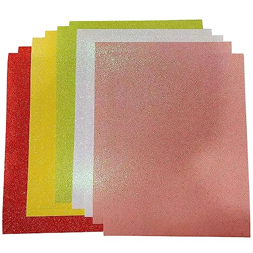 Glitzer-Papier für Kunsthandwerk – 120 g/m² selbstklebende Papierbögen | 5-farbiger Karton zum Basteln von Karten, Bastelpapier, gemustertes Papier Glitzer-Papier für Kunsthandwerk – 120 g/m² selbstklebende Papierbögen | 5-farbiger Karton zum Basteln von Karten, Bastelpapier, gemustertes Papier von Generic