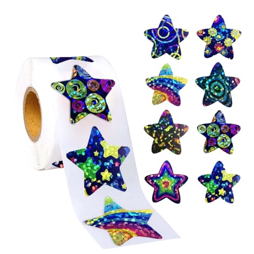 Glitzer Stern Aufkleber - Selbstklebende Aufkleber mit 500 Stück Rollen, Wiederverwendbare Glitzer Sterne | Kinder lernen Belohnungen, Bastelaufkleber, Scrapbooking, Dekoration von Umschlägen Glitzer Stern Aufkleber - Selbstklebende Aufkleber mit 500 Stück Rollen, Wiederverwendbare Glitzer Sterne | Kinder lernen Belohnungen, Bastelaufkleber, Scrapbooking, Dekoration von Umschlägen von Generic