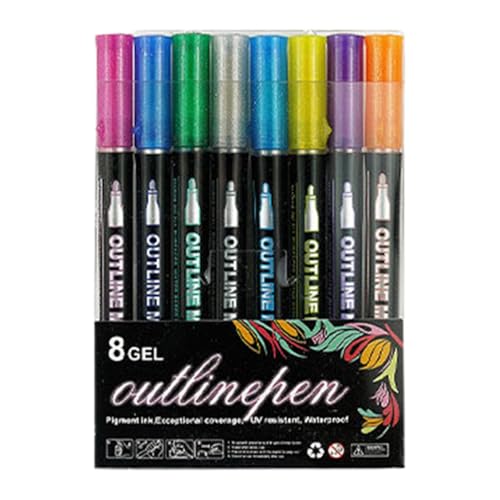 Glitzer-Stifte – Doppelzeilen-Stifte, Stifte für Handwerk | Glitzer-Marker-Set, tragbare Malstifte, ideal zum Ausmalen, Journaleinträge Glitzer-Stifte – Doppelzeilen-Stifte, Stifte für Handwerk | Glitzer-Marker-Set, tragbare Malstifte, ideal zum Ausmalen, Journaleinträge von Generic
