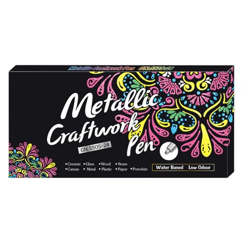 Glitzermarker für Handwerk, Shimmer Marker, Multifunktionaler Glitzer Umriss Stifte mit 24 Farben - Tragbare Übersicht-Stifte, Kunstbedarf für Zeichnungen, Scrapbook, Handwerk Glitzermarker für Handwerk, Shimmer Marker, Multifunktionaler Glitzer Umriss Stifte mit 24 Farben - Tragbare Übersicht-Stifte, Kunstbedarf für Zeichnungen, Scrapbook, Handwerk von Generic