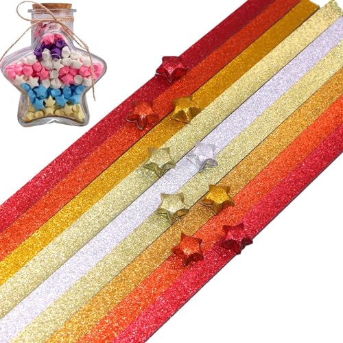 Glitzernde Papierstreifen in Sternform – Faltpapierstreifen in Sternform | Papierstreifen mit verschiedenen Designs, handgemachtes Papier, Streifen Glitzernde Papierstreifen in Sternform – Faltpapierstreifen in Sternform | Papierstreifen mit verschiedenen Designs, handgemachtes Papier, Streifen von Generic