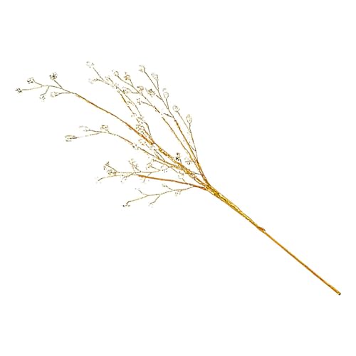Glitzersticks für Weihnachtsbaum, Weihnachtsglitzerstiele, Weihnachtsbaumstammschmuck Goldfarben | Dekorative Glitzerstangen Perlen Strauß Ornamente festliche Gunst für Baumkranz Ferienhaus von Generic
