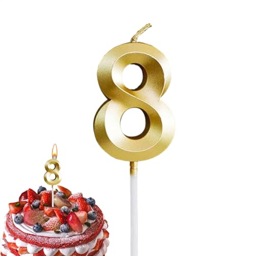 Goldene Geburtstagskerzen Zahlen - 0 bis 9 Cake Topper Kerzen | Ungiftige rauchlose Party-Dekoration Kerzen zum Geburtstag, Hochzeit, Abschluss, Jubiläum, Feierlichkeiten Goldene Geburtstagskerzen Zahlen - 0 bis 9 Cake Topper Kerzen | Ungiftige rauchlose Party-Dekoration Kerzen zum Geburtstag, Hochzeit, Abschluss, Jubiläum, Feierlichkeiten von Generic