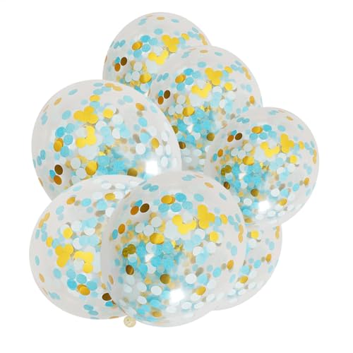 Goldene Konfetti-Latexballons, Paillettenballon für Party - Partyballon Latex 12 Zoll Konfettiballons - Transparenter mehrfarbiger Paillettenballon mit goldener Papierpartydekoration zum Geburtstag Goldene Konfetti-Latexballons, Paillettenballon für Party - Partyballon Latex 12 Zoll Konfettiballons - Transparenter mehrfarbiger Paillettenballon mit goldener Papierpartydekoration zum Geburtstag von Generic