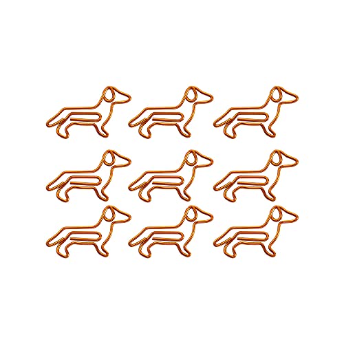 ShuaiXiang Büroklammern, goldfarben, Dackel, Metall, Orange, 3,8 x 2,1 cm, 10 Stück von Generic