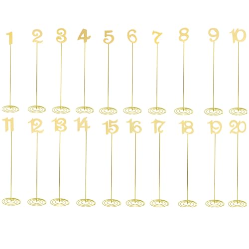 Goldener Edelstahl-Tischnummernständer, abnehmbare Sitzhalter, 1–20 Zahlen für Partys, Hochzeiten und Bankette Goldener Edelstahl-Tischnummernständer, abnehmbare Sitzhalter, 1–20 Zahlen für Partys, Hochzeiten und Bankette von Generic