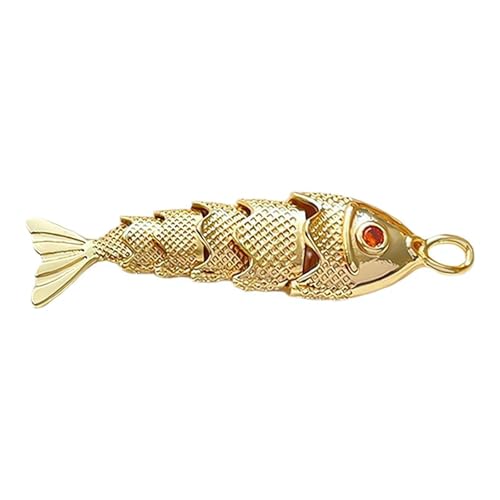 Goldfisch-Charm-Anhänger zur Schmuckherstellung, Fischform, Meerestier, goldener Fisch, vergoldeter Anhänger, Ornament mit Haken, Ozean-Thema, Fisch-hängende Endanten für DIY-Armband, Halskette Goldfisch-Charm-Anhänger zur Schmuckherstellung, Fischform, Meerestier, goldener Fisch, vergoldeter Anhänger, Ornament mit Haken, Ozean-Thema, Fisch-hängende Endanten für DIY-Armband, Halskette von Generic
