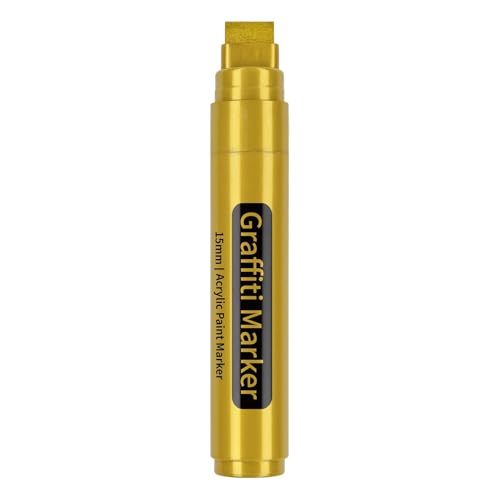 Graffiti-Marker | Acrylfarbmarker mit schnell trocknender Tinte mit Filzspitze von 15 mm, Acrylfarbenmarker für Felsmalerei, Stein, Keramik, Vidri Graffiti-Marker | Acrylfarbmarker mit schnell trocknender Tinte mit Filzspitze von 15 mm, Acrylfarbenmarker für Felsmalerei, Stein, Keramik, Vidri von Generic