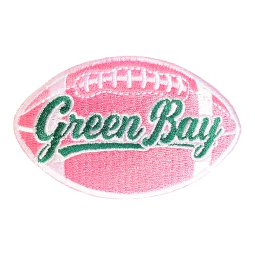 Green Bay Schriftzug auf rosa Fußball-Fanavorit-Team, zum Aufbügeln oder Aufnähen, bestickt Green Bay Schriftzug auf rosa Fußball-Fanavorit-Team, zum Aufbügeln oder Aufnähen, bestickt von Generic