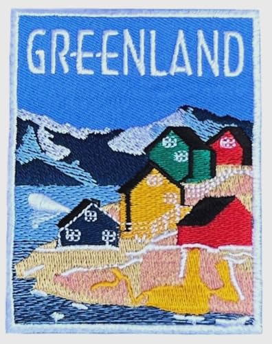 Grönland-Aufnäher (8,9 cm) zum Aufbügeln / Aufnähen, Abzeichen für Reisen, Souvenir, perfekt für Rucksack, Gepäck, Hüte, Taschen, Handwerk, DIY-Geschenkflicken von Generic