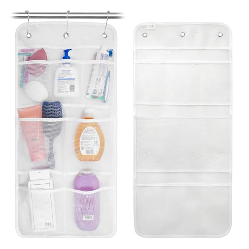 Große Duschablage mit 7 Taschen, Netzstoff, zum Aufhängen mit 3 Haken, schnell trocknend, Dusch-Organizer für Badezimmer, 76,2 x 35,6 cm, Weiß Große Duschablage mit 7 Taschen, Netzstoff, zum Aufhängen mit 3 Haken, schnell trocknend, Dusch-Organizer für Badezimmer, 76,2 x 35,6 cm, Weiß von Generic