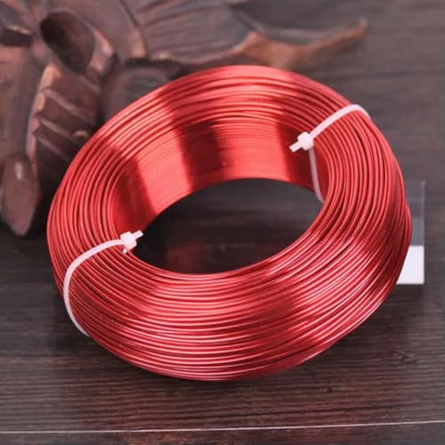 Große Rolle, bunter weicher Aluminium-Metalldraht zum Verzieren von Perlen, Tigerschwanz-Basteldraht, 23# Rot, 18 Gauge, 1,0 mm, 205 Meter von Generic