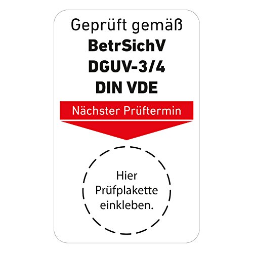 Grundplaketten für Prüfetiketten, UVV geprüft, nächste Prüfung, DGUV, Lagereinrichtung (100), inklusive 1 gratis Lochzangen (3mm Rundloch, Kerbzange) von Generic
